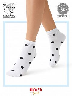 Хлопковые носки с контрастным рисунком "крупный горох" Minimi JSMINI TREND 4209 (5 пар) bianco